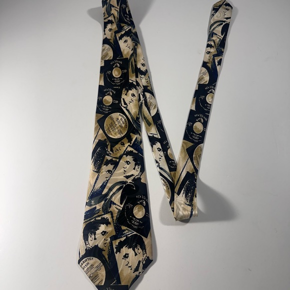 Alberto Pericci Elvis Presley Music Tie Imported Italian Silk Vintage Records - Picture 2 of 4